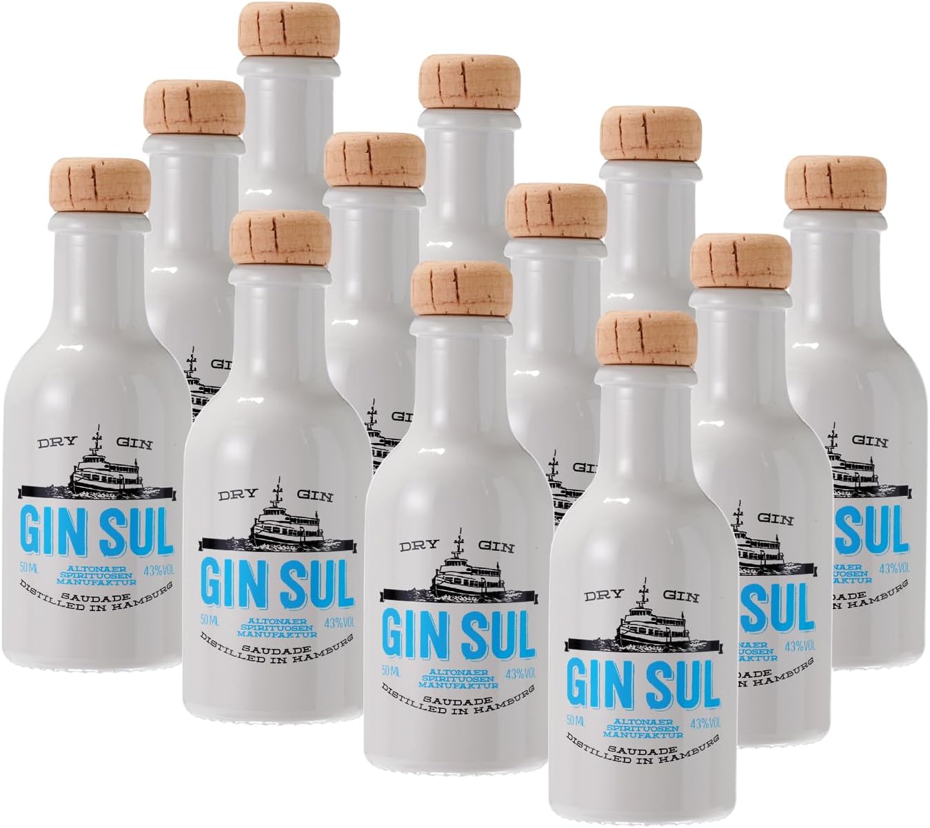 Gin Miniatur Sul 12x | 0,05l // Gin Gin 43% Gin Bundesbrand Spirituosen Set | | / | Dry