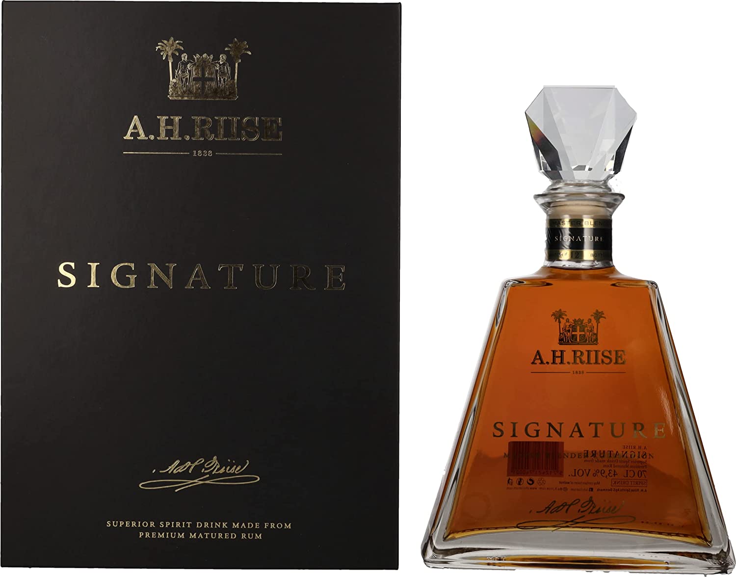 Superior Spirituosen in A.H. Rum 43,9% 0,7L Geschenkbox Rum / / | Signature | | Riise // | Rum Spirit Bundesbrand