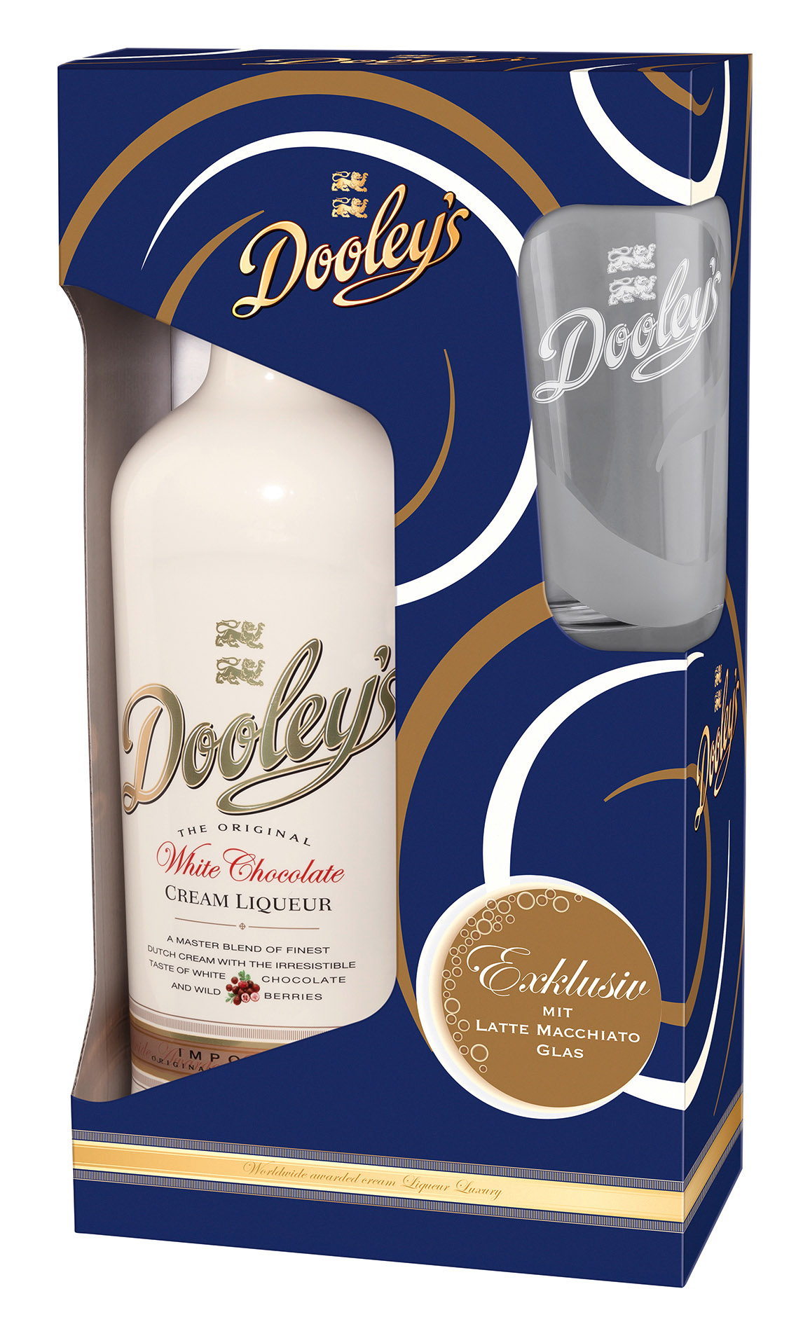 Dooley\'s White Chocolate Cream Liquer + Glas // 0,7l 15% | Sahnelikör |  Likör | Spirituosen | Bundesbrand