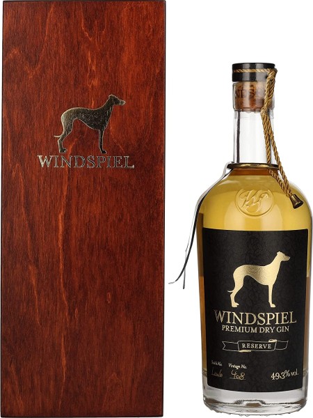 Windspiel Premium Dry Gin RESERVE /in Holzbox // 500ml 49,3%