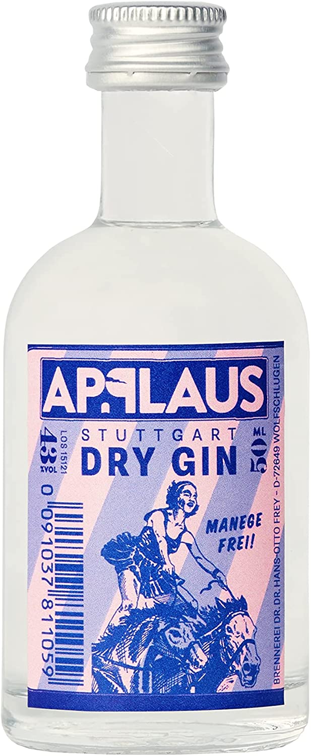 Applaus Stuttgart Miniatur // 0,05L 43% Vol. | Gin / Dry Gin | Gin |  Spirituosen | Bundesbrand | Gin
