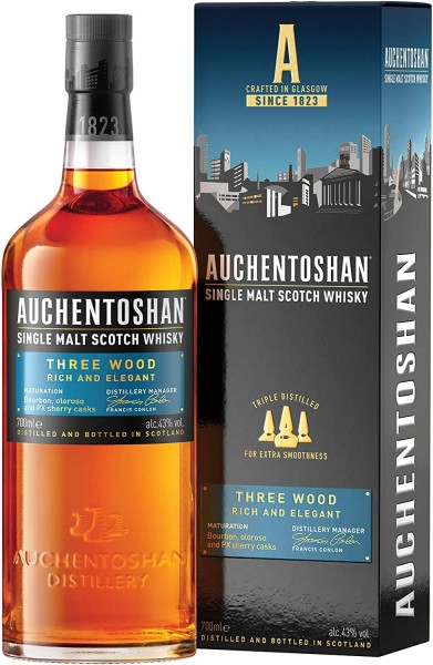 Auchentoshan Single Malt Scotch Whisky Three Wood // 0,7l / 43% Vol.